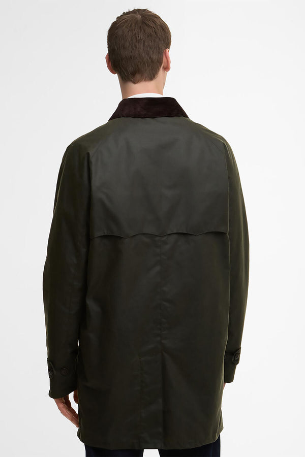 Manteau Car Coat ciré Tyne Barbour x Baracuta