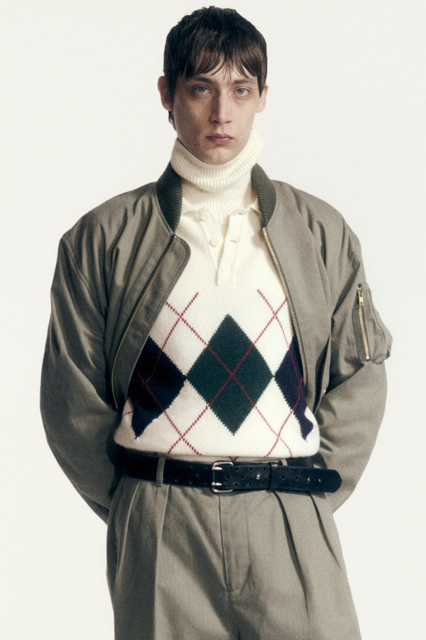 Strickpullover mit Argyle-Muster und Rollkragen