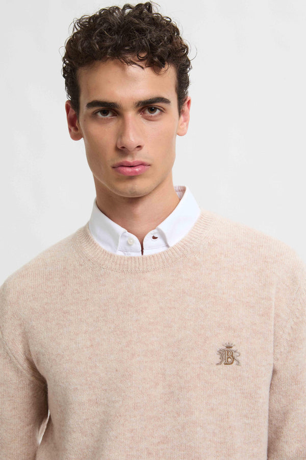 Pull col ras du cou en laine Shetland