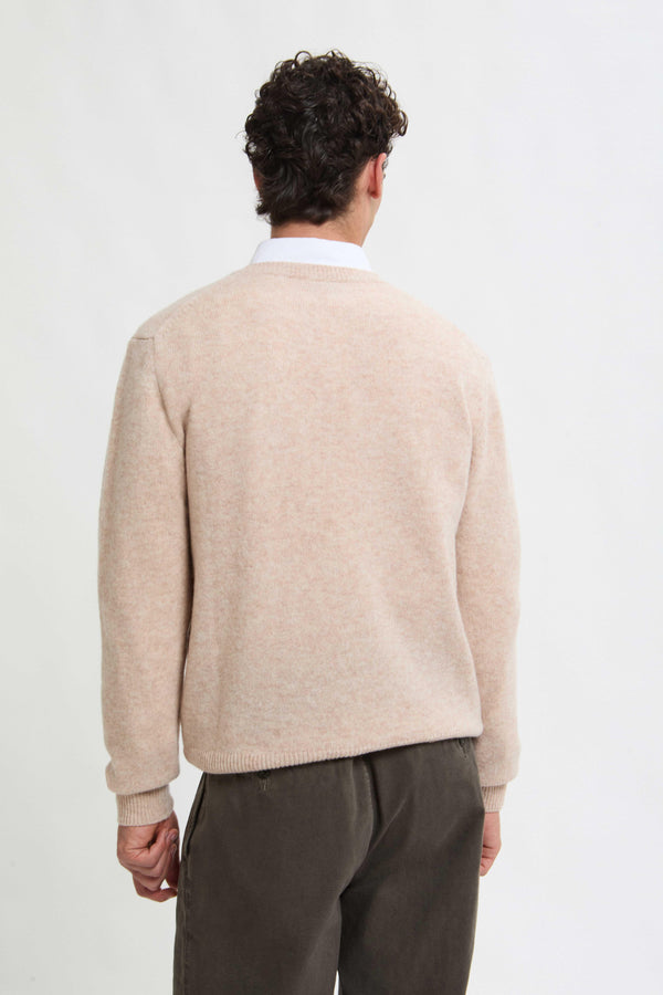 Pull col ras du cou en laine Shetland