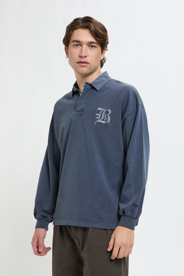 Garment-Dyed Rugby Polo