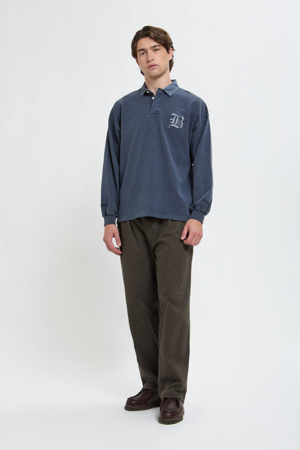 Garment-Dyed Rugby Polo