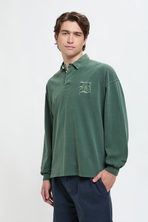 Garment-Dyed Rugby Polo
