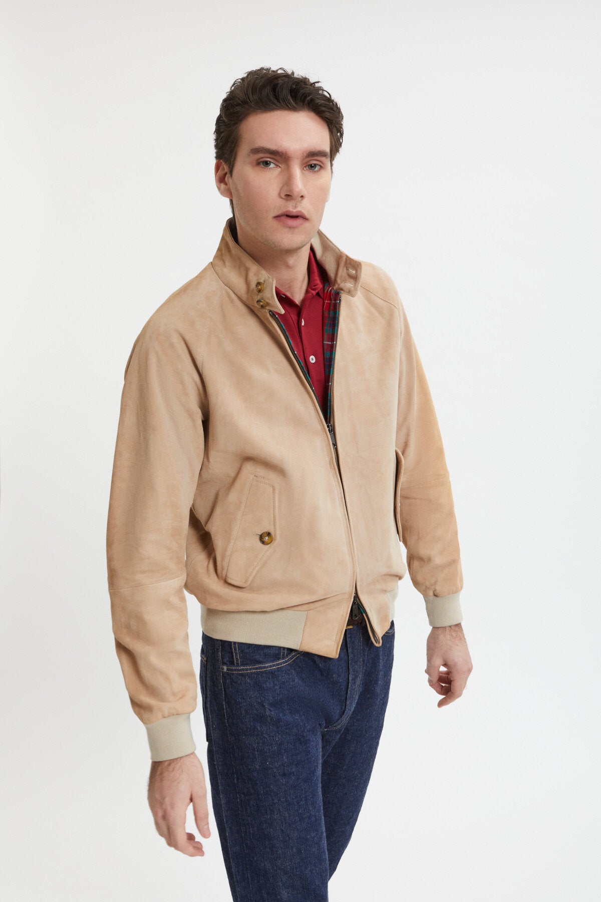 Premium G9 Harrington Suede Sand Stone Baracuta1