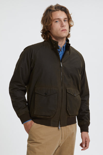 G9 Waxed Pocket Deep Moss | Baracuta